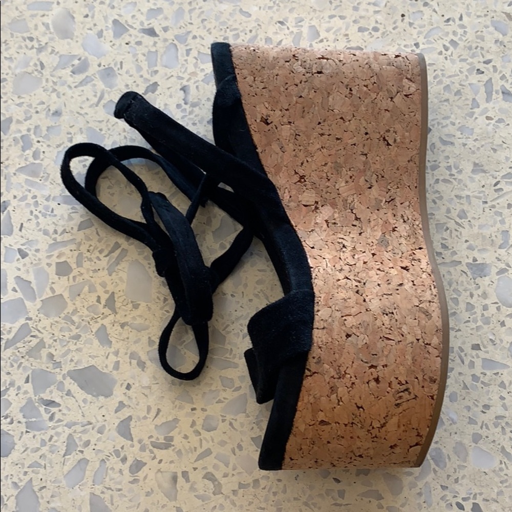 Isabel Marant Black Suede Cork Platform Sandals - Picture 8 of 11